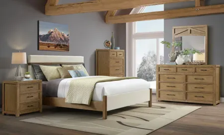 Bozeman Queen Upholstered Bedroom Suite with 3 Drawer Nightstand