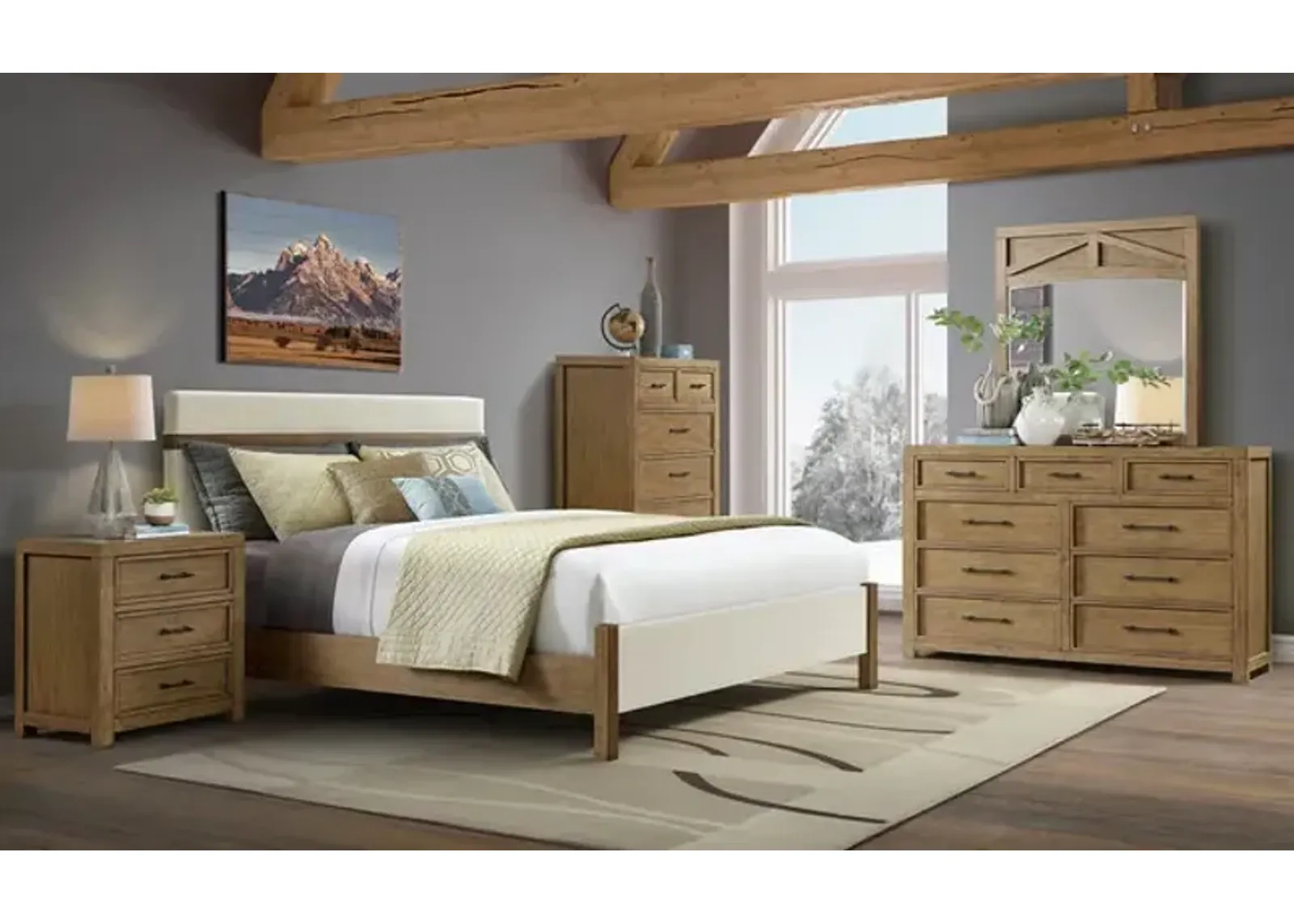 Bozeman King Upholstered Bedroom Suite with 3 Drawer Nightstand