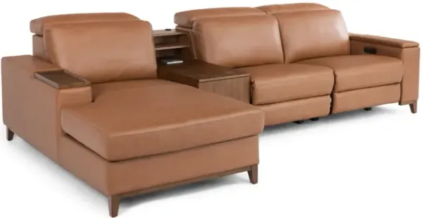Ramsey Leather Reclining Sofa With Chaise