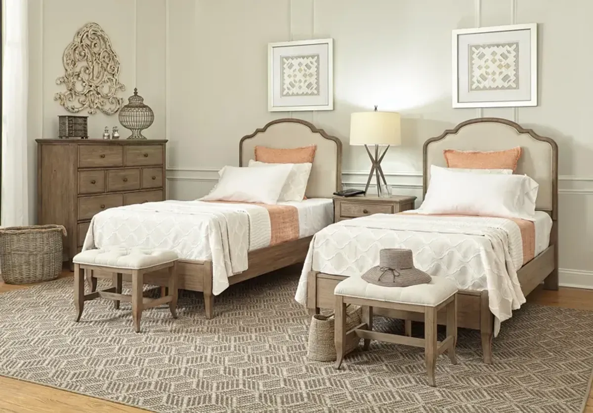 Delilah Mink Twin Bedroom Suite With 1 Drawer Nightstand
