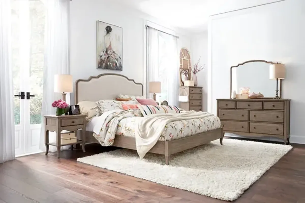 Delilah Mink Queen Bedroom Suite With 1 Drawer Nightstand