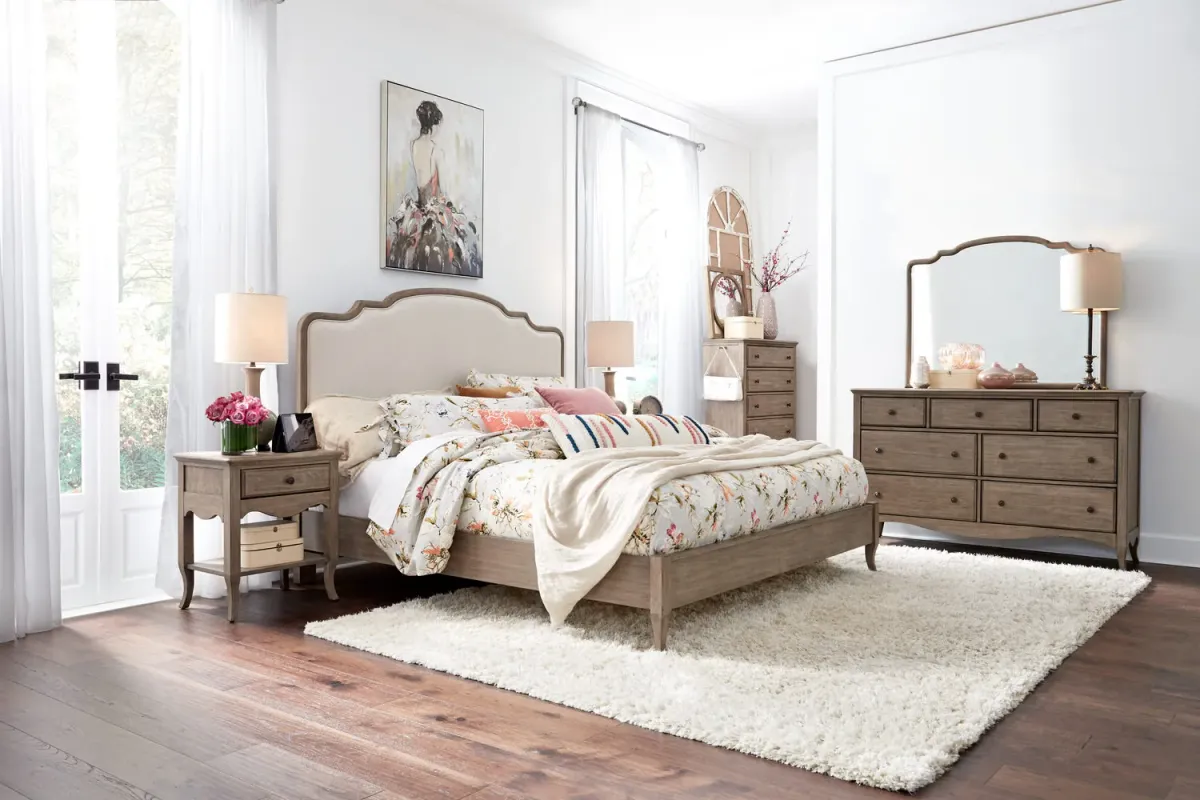Delilah Mink King Bedroom Suite With 1 Drawer Nightstand