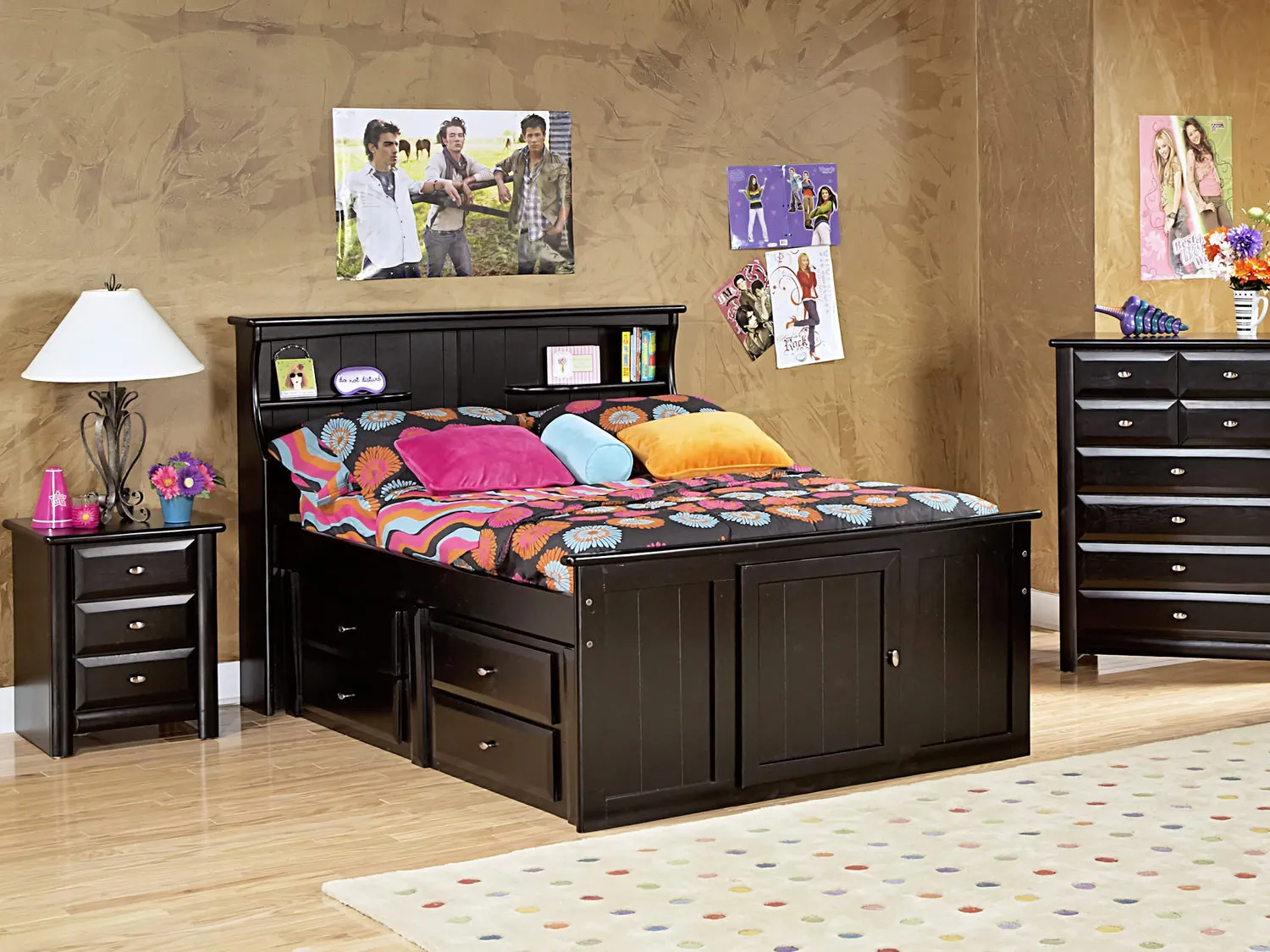 Laguna Full Bookcase Bed - Black Cherry