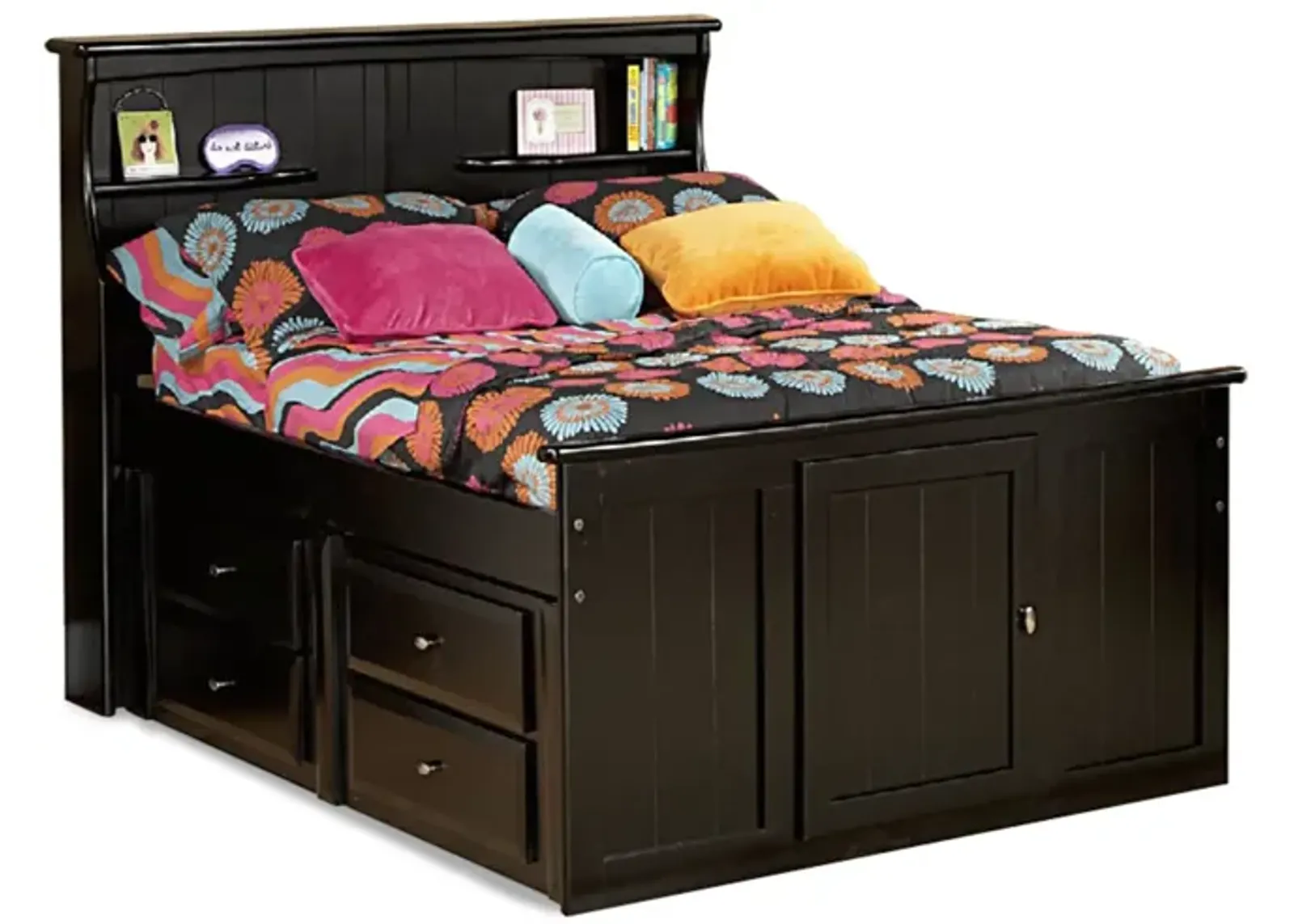 Laguna Full Bookcase Bed - Black Cherry