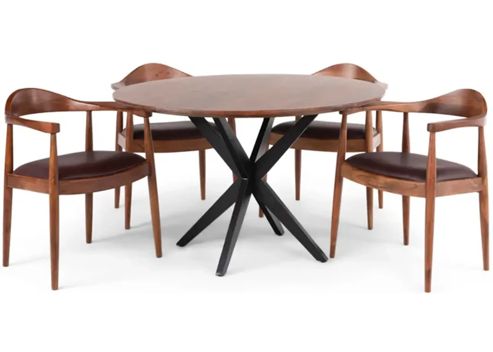 Palma Round Table With 4 Arm Chairs