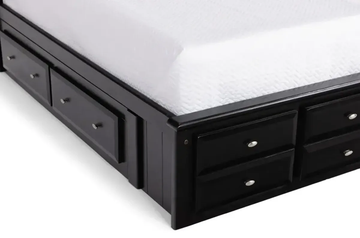 Laguna Twin Platform Storage Bed - Black Cherry