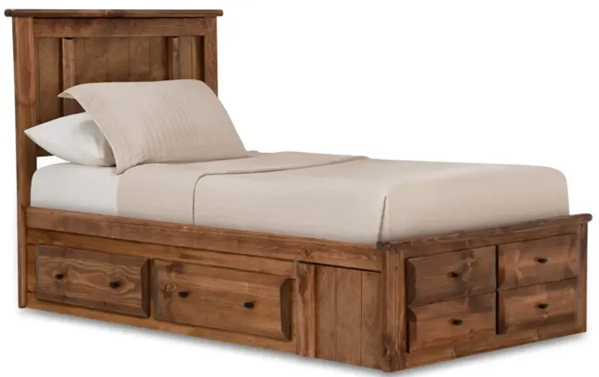 Laguna Twin Platform Storage Bed - American Chestnut