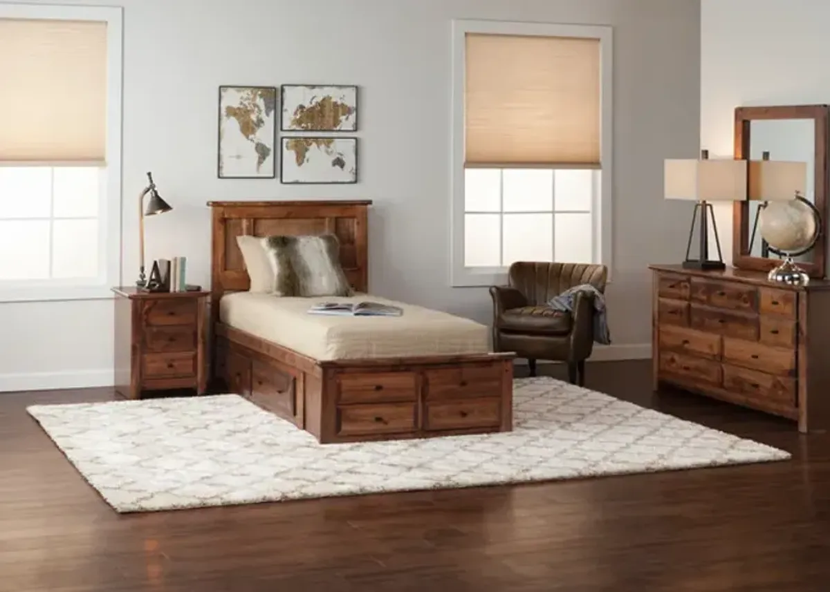 Laguna Platform Storage Full Bedroom Suite -  American Chestnut 