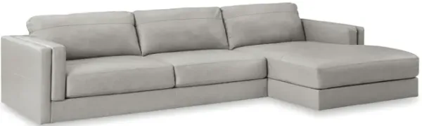 Raya Leather Sectional With Right Chaise