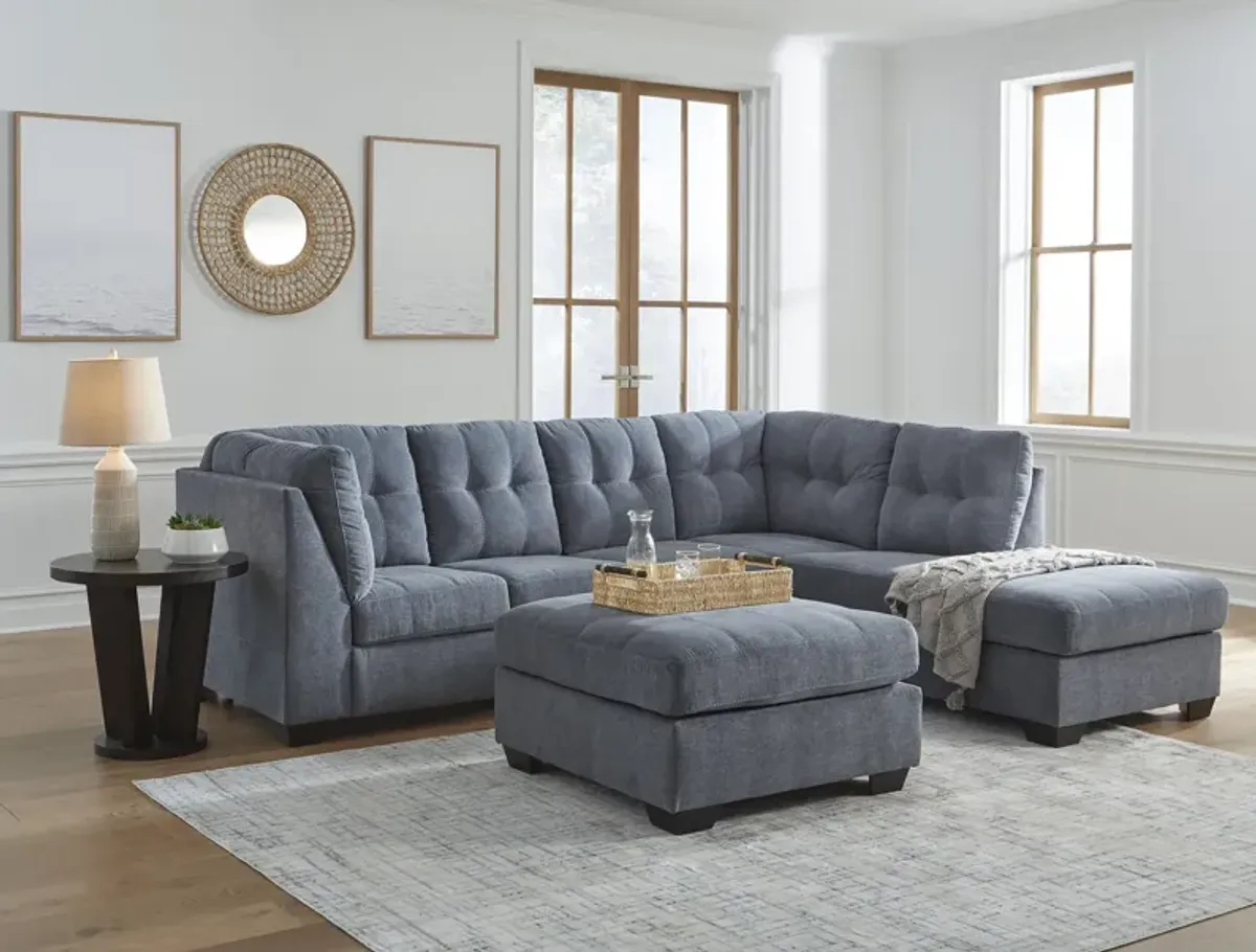 Cassidy Sectional with Right Chaise - Denim