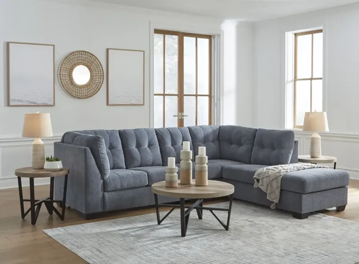 Cassidy Sectional with Right Chaise - Denim