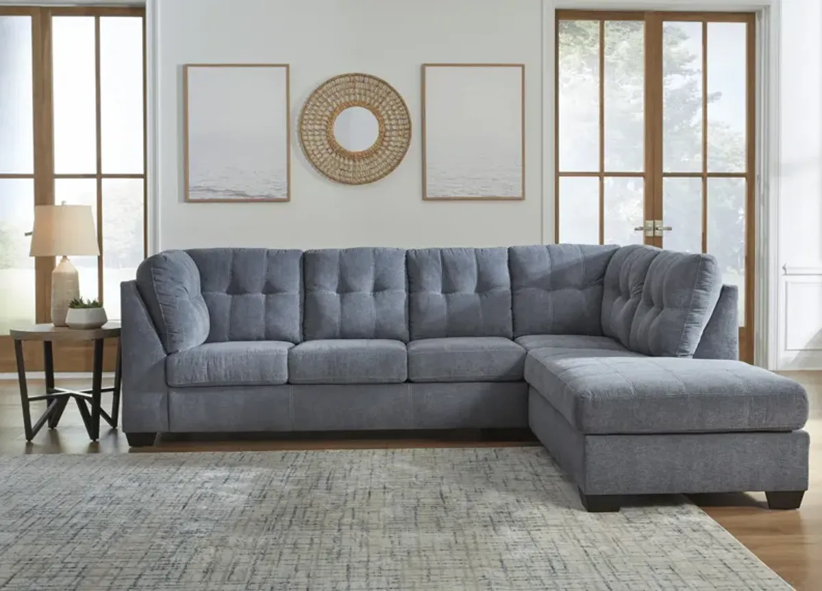 Cassidy Sectional with Right Chaise - Denim