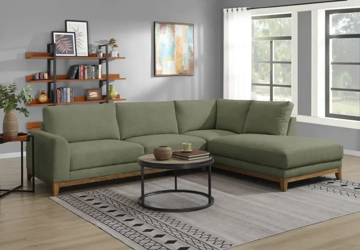 Madison Sectional Wwith Right Chaise - Olivine