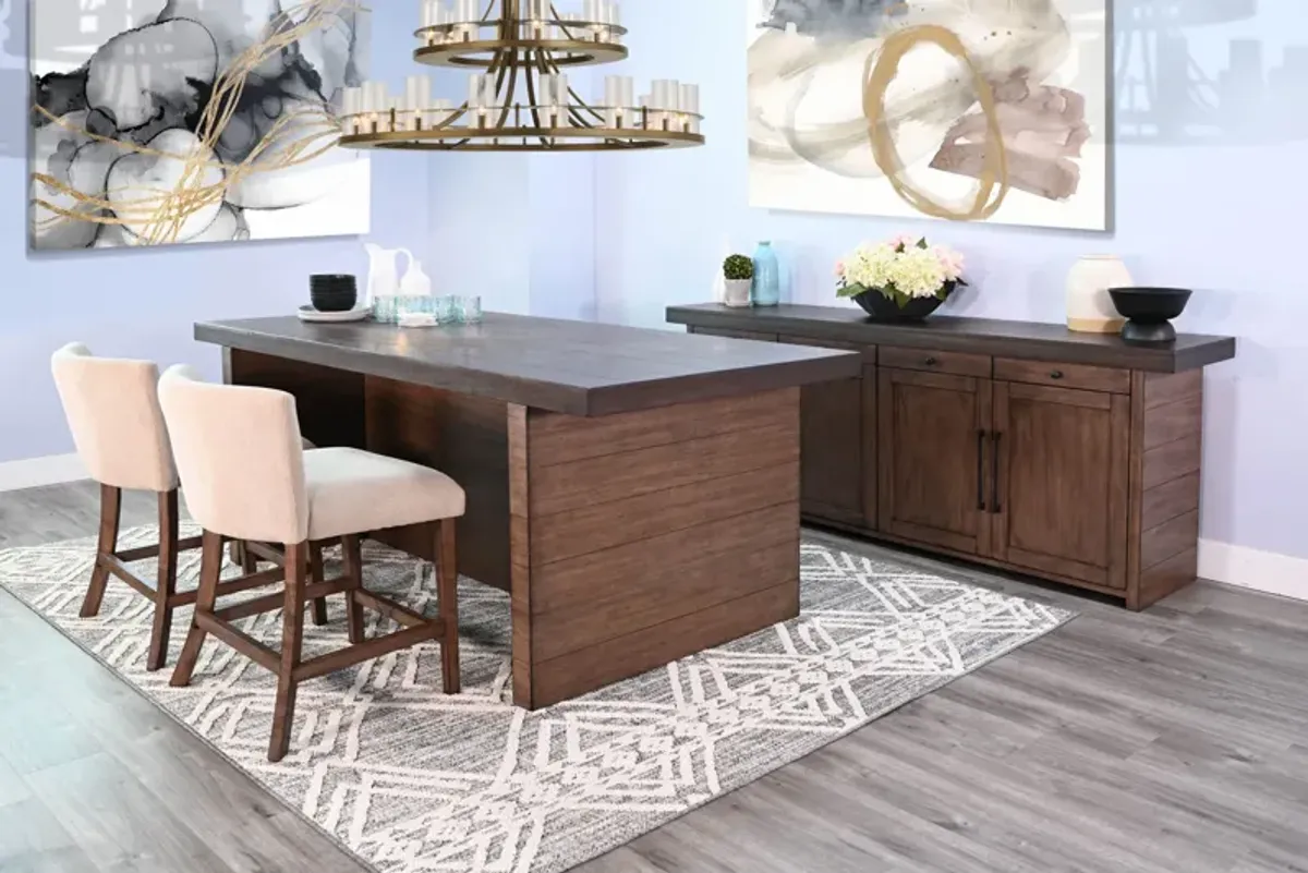 Boise Counter Bar With 4 Corduroy Counter Stools