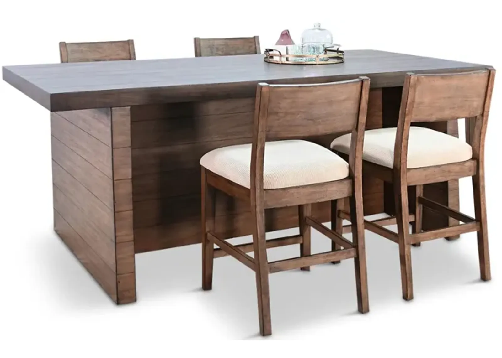 Boise Counter Bar With 4 Wood Back Stools