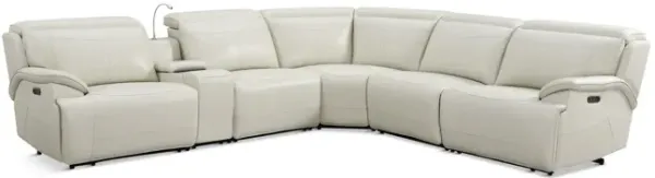 Judith 6 Piece Leather Power Reclining Sectional - Natural