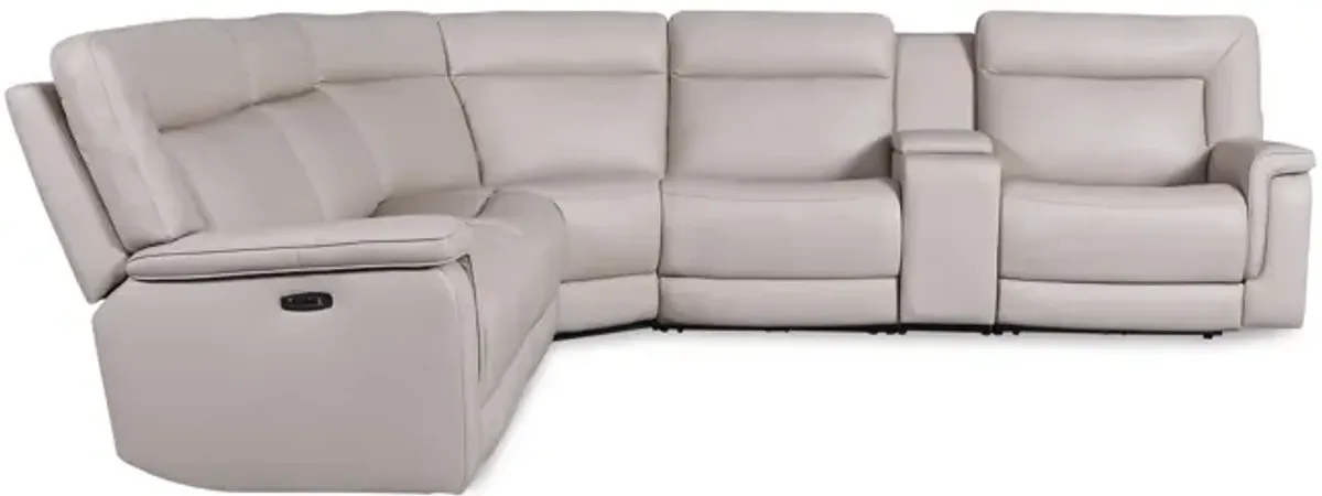 Marie 6 Piece Leather Power Reclining Sectional