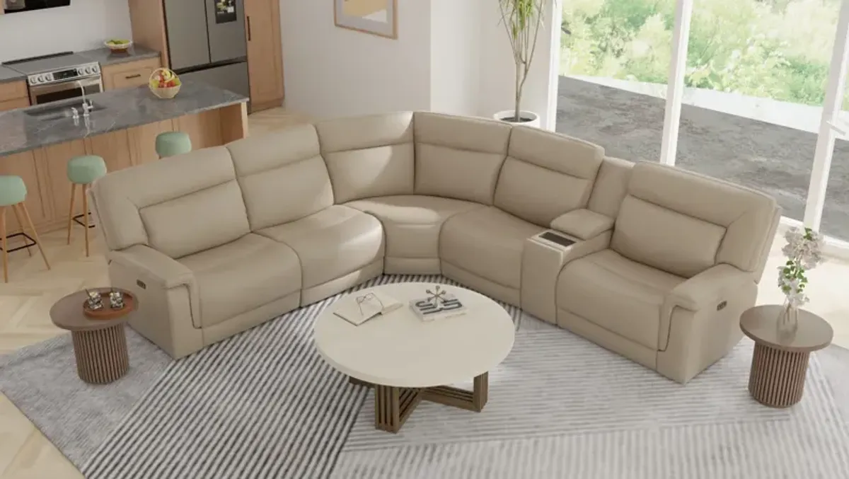 Marie Zero Gravity 6 Piece Leather Power Reclining Sectional