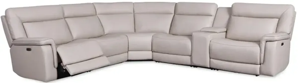 Marie 6 Piece Leather Power Reclining Sectional