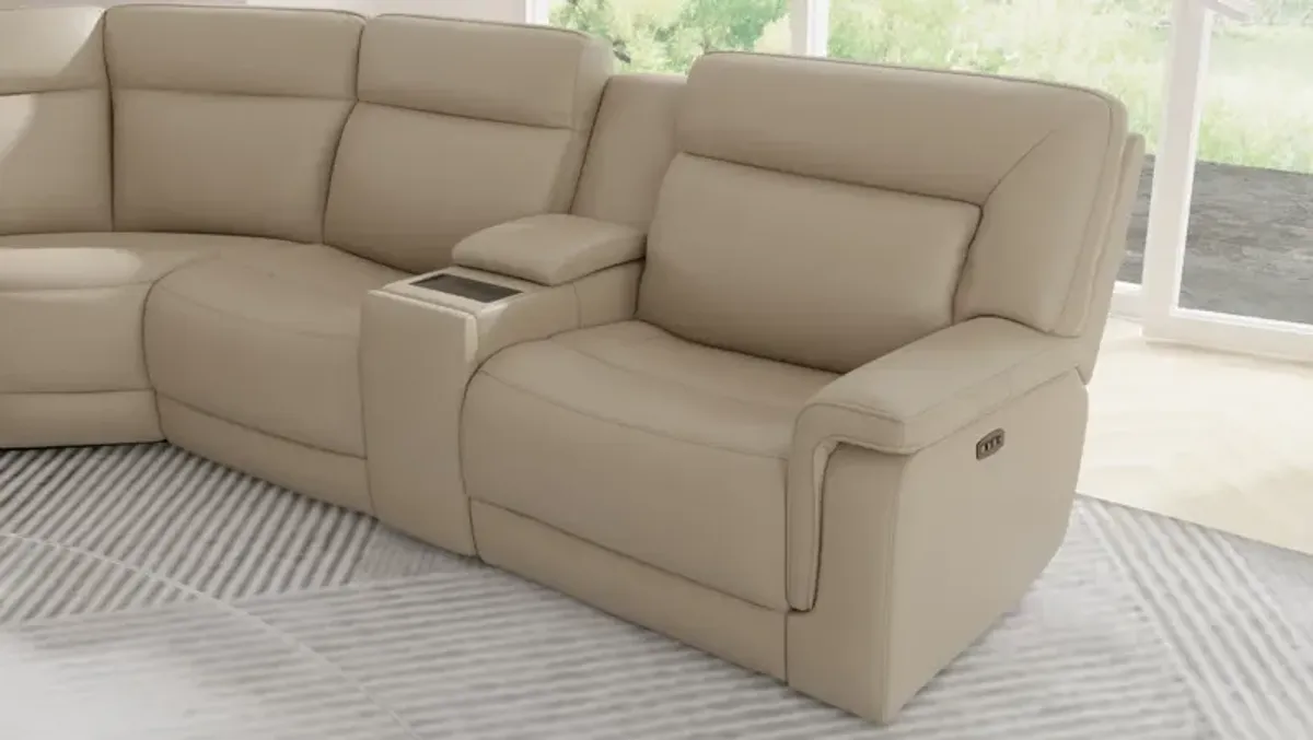 Marie Zero Gravity 6 Piece Leather Power Reclining Sectional