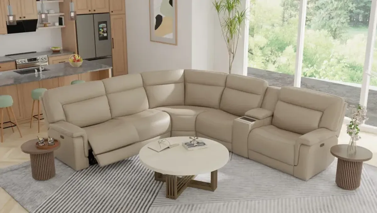 Marie Zero Gravity 6 Piece Leather Power Reclining Sectional