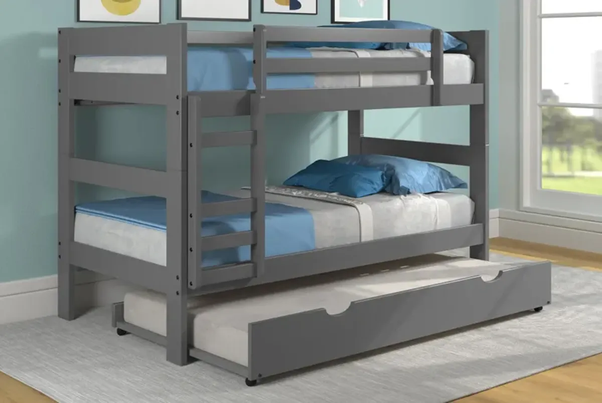 Zaven Twin Twin Bunk Bed - Gray