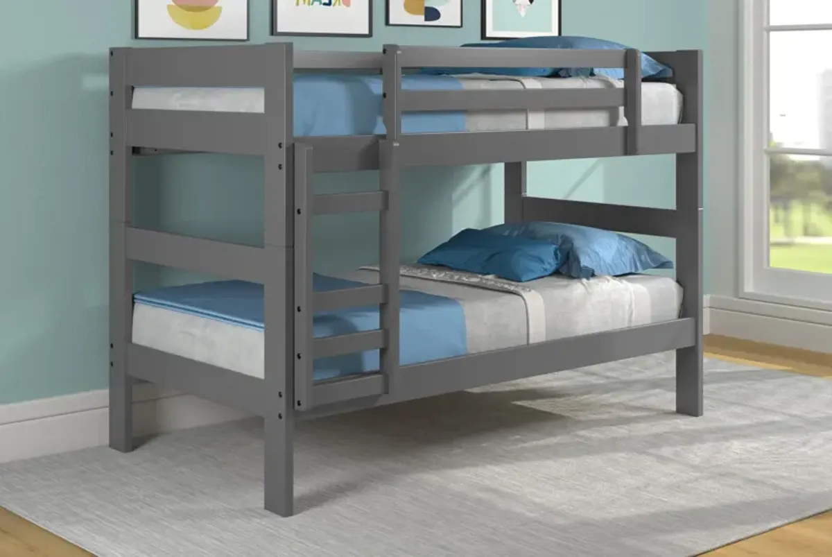 Zaven Twin Twin Bunk Bed - Gray