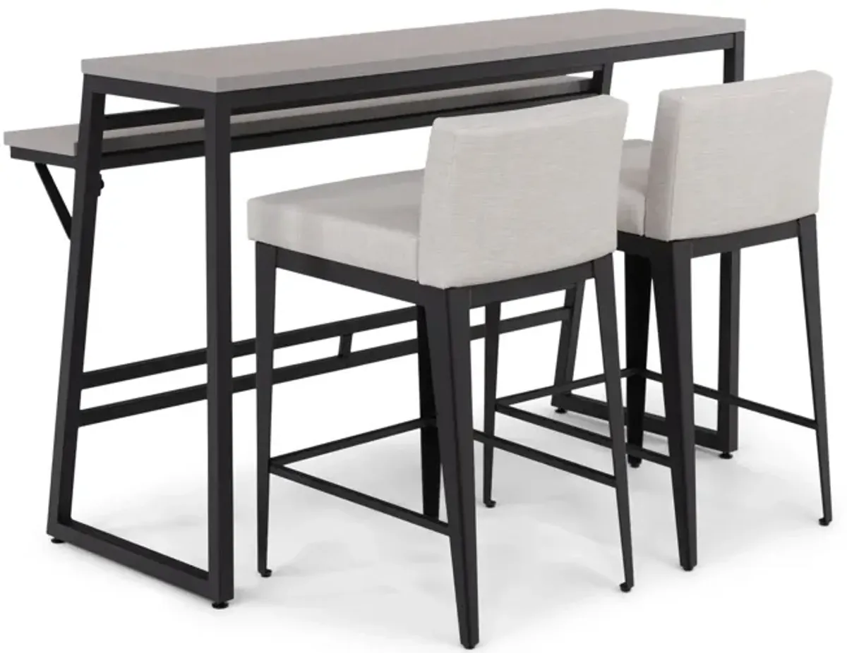 Crawford 54  Sofa Bar Table With 2 Ethan Stools