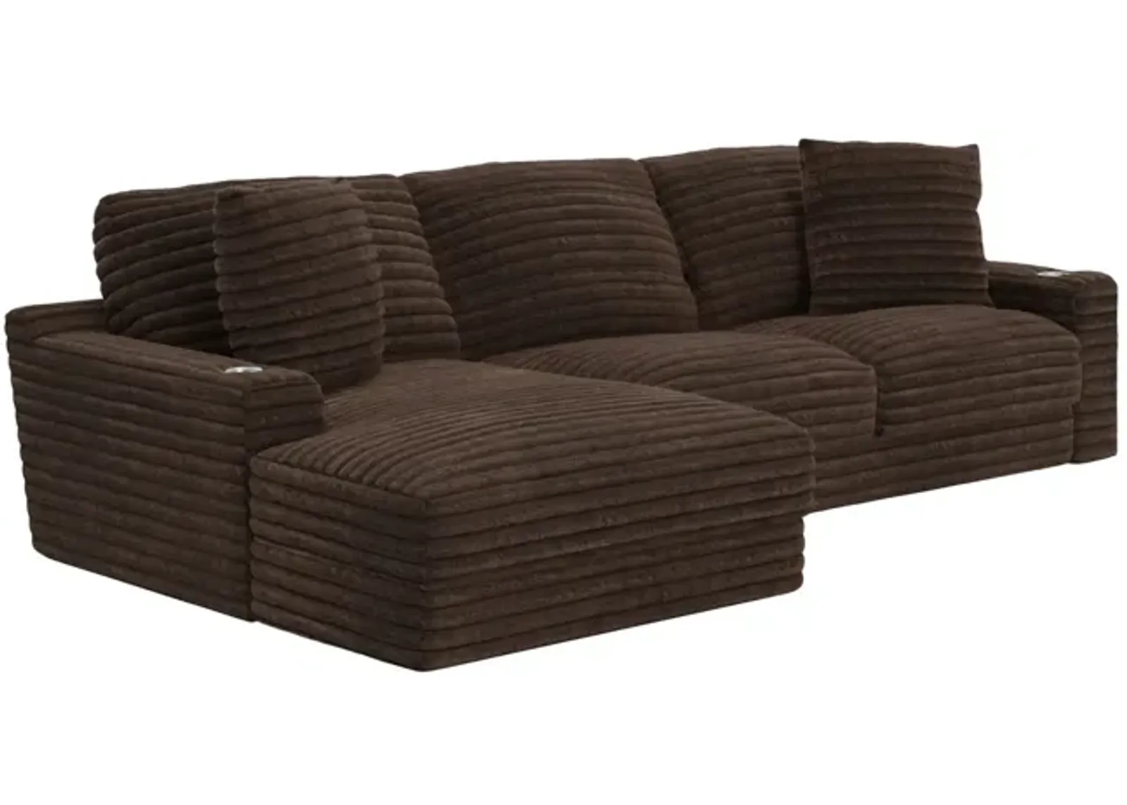 Portia Sectional Left Chaise - Chocolate