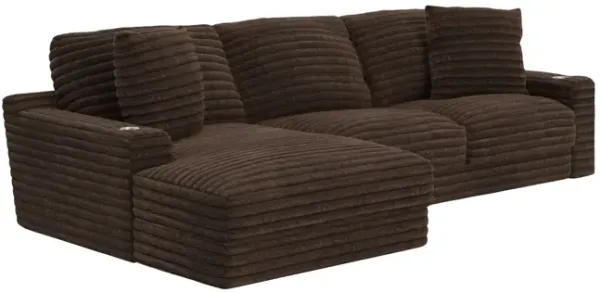Portia Sectional Left Chaise - Chocolate
