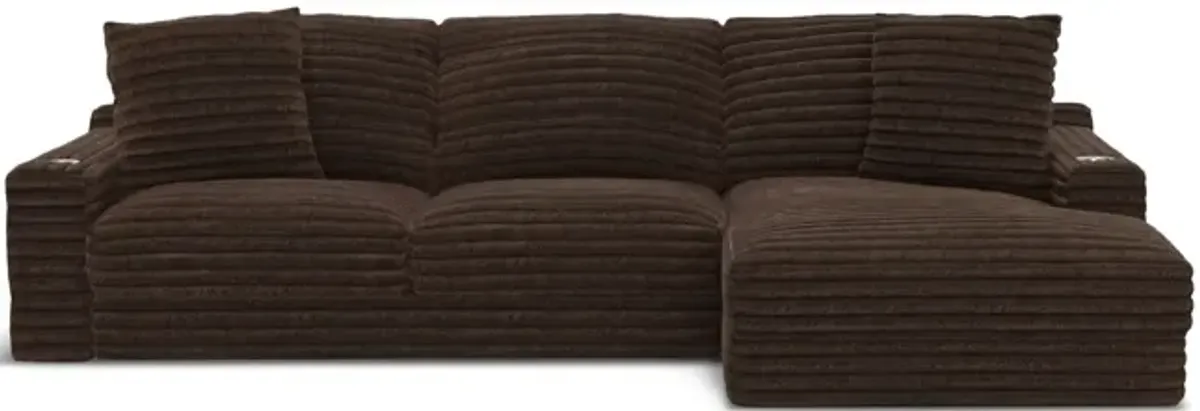 Portia Sectional Right Chaise - Chocolate