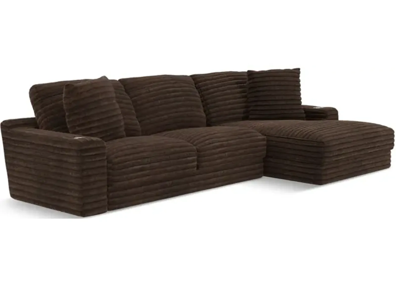 Portia Sectional Right Chaise - Chocolate