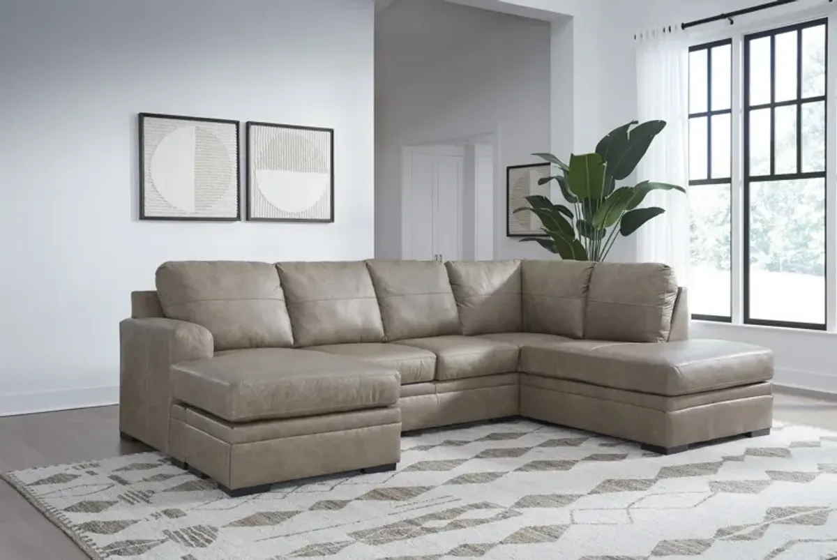 Moana Leather Sectional with Left Chaise