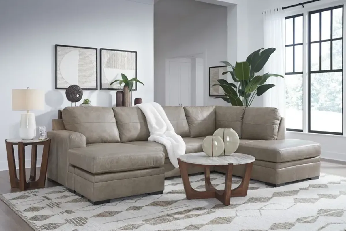 Moana Leather Sectional with Left Chaise