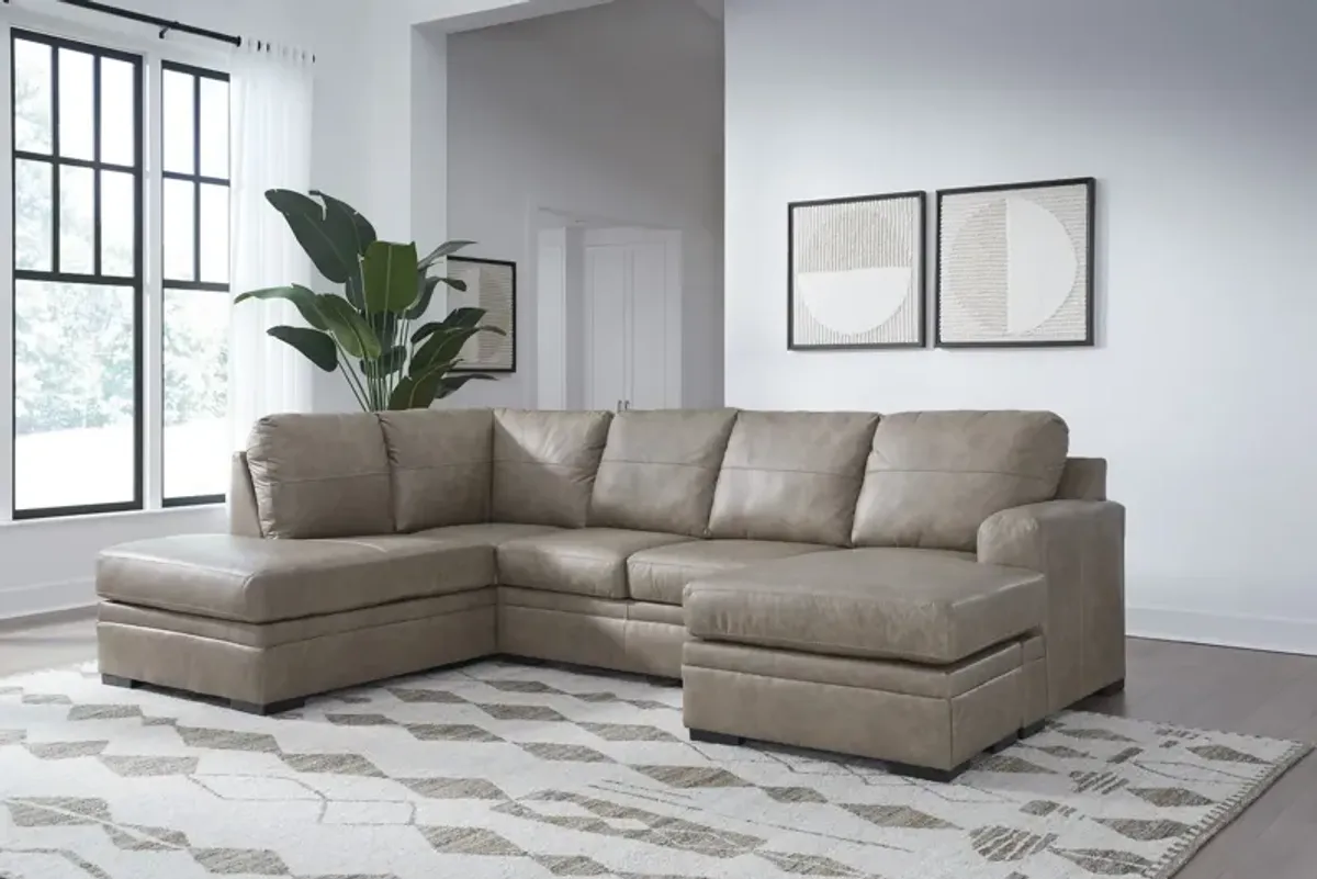 Moana Leather Sectional with Right Chaise