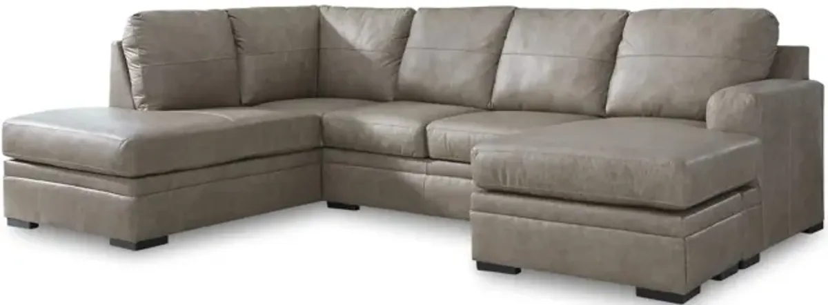 Moana Leather Sectional with Right Chaise