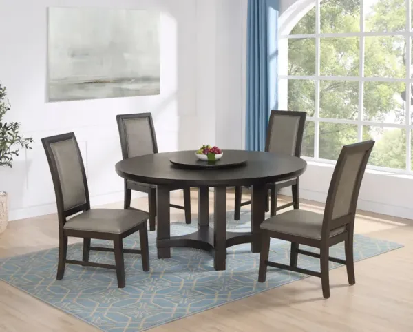 Jeffries 60  Round Table With 4 Side Chairs