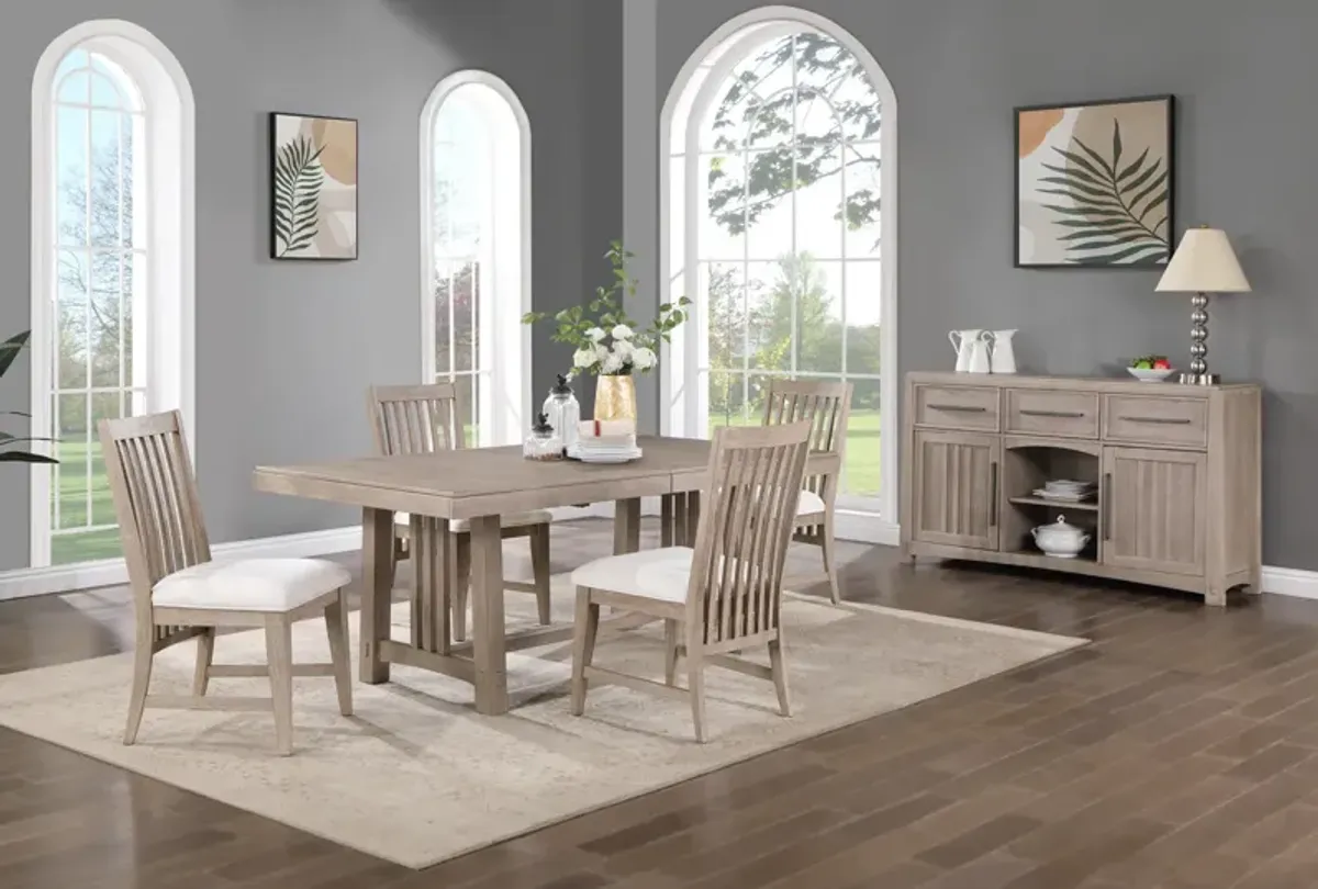 Boston Trestle Table With 4 Side Chairs