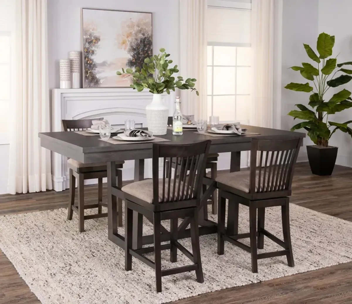 Kateri Denali Table And 4 Kateri Swivel Counter Stools