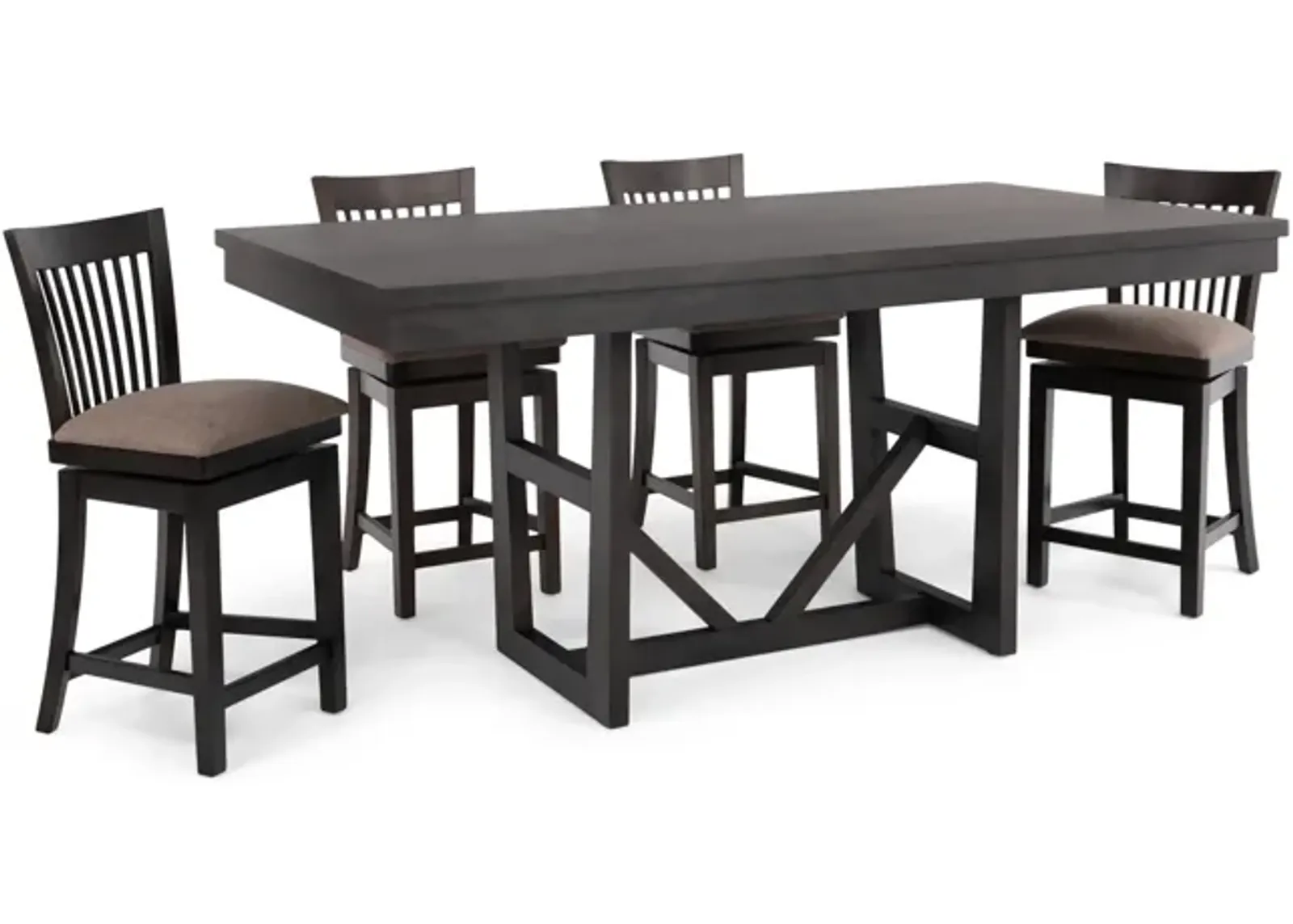 Kateri Denali Table And 4 Kateri Swivel Counter Stools