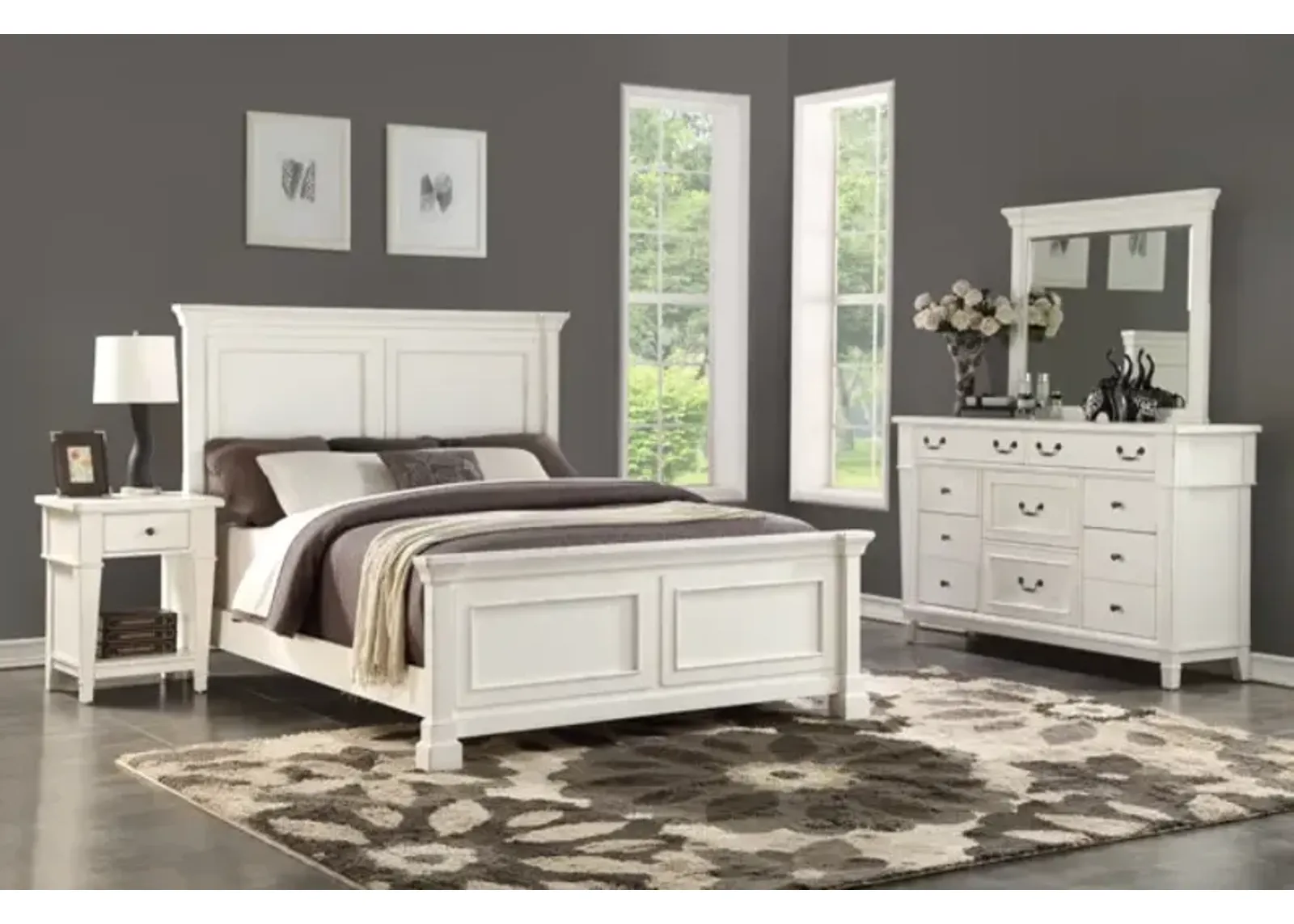 Stoney Creek Queen Panel Bedroom Suite w 1 Drawer Nightstand