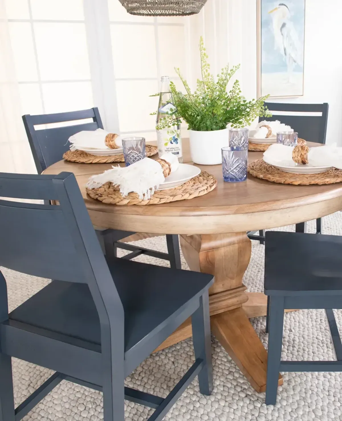 Java Round Table with 4 Aspen Side Chairs