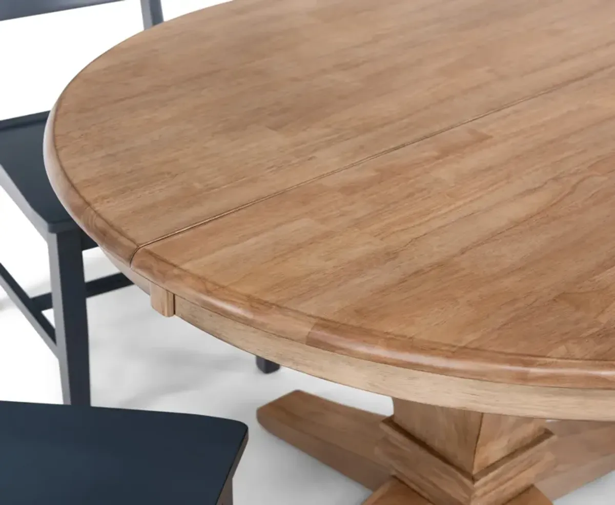 Java Round Table with 4 Aspen Side Chairs