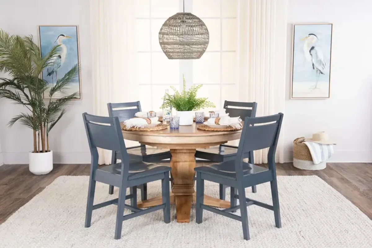 Java Round Table with 4 Aspen Side Chairs