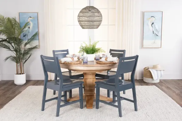 Java Round Table with 4 Aspen Side Chairs