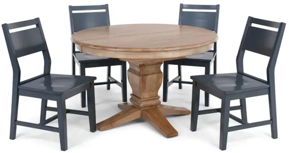 Java Round Table with 4 Aspen Side Chairs