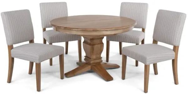 Java Round Table With 4 Brooke Upholstered Chairs