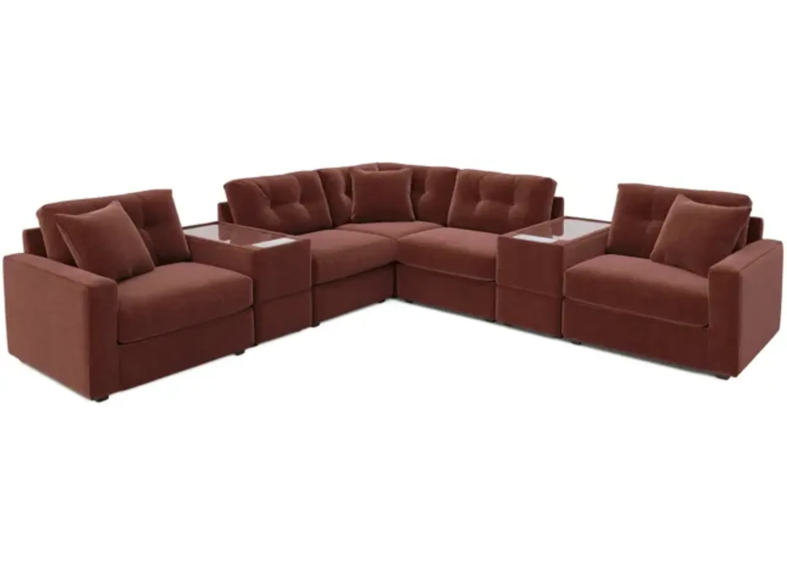 ModularOne 7 Piece Sectional - Merlot