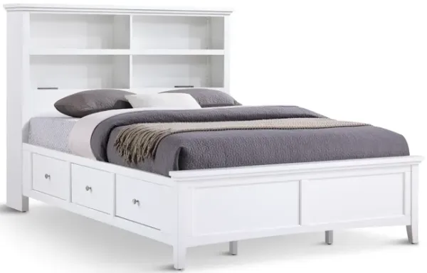 Chesapeake Twin Bookcase Storage Bed - White
