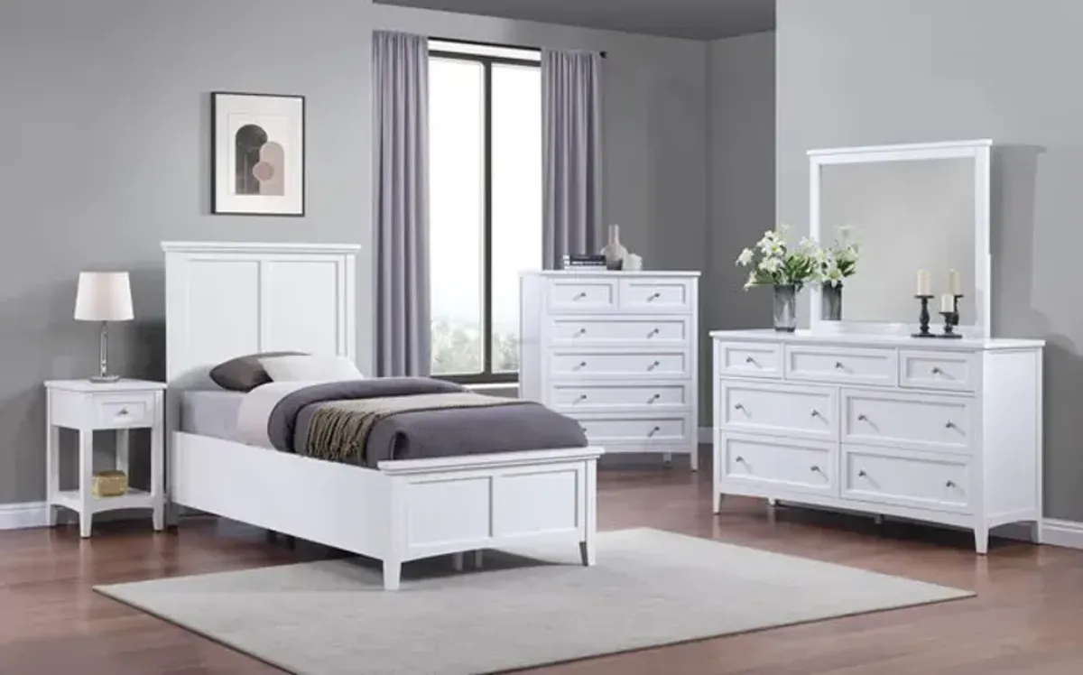 Chesapeake King Panel Suite With 1 Drawer Nightstand - White